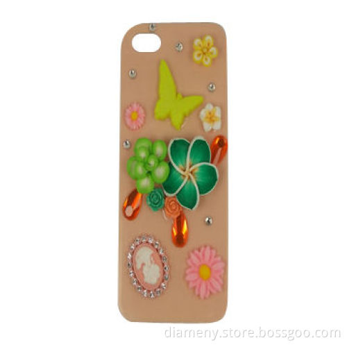 Crystal case for iPhone with butterfly and flowers design